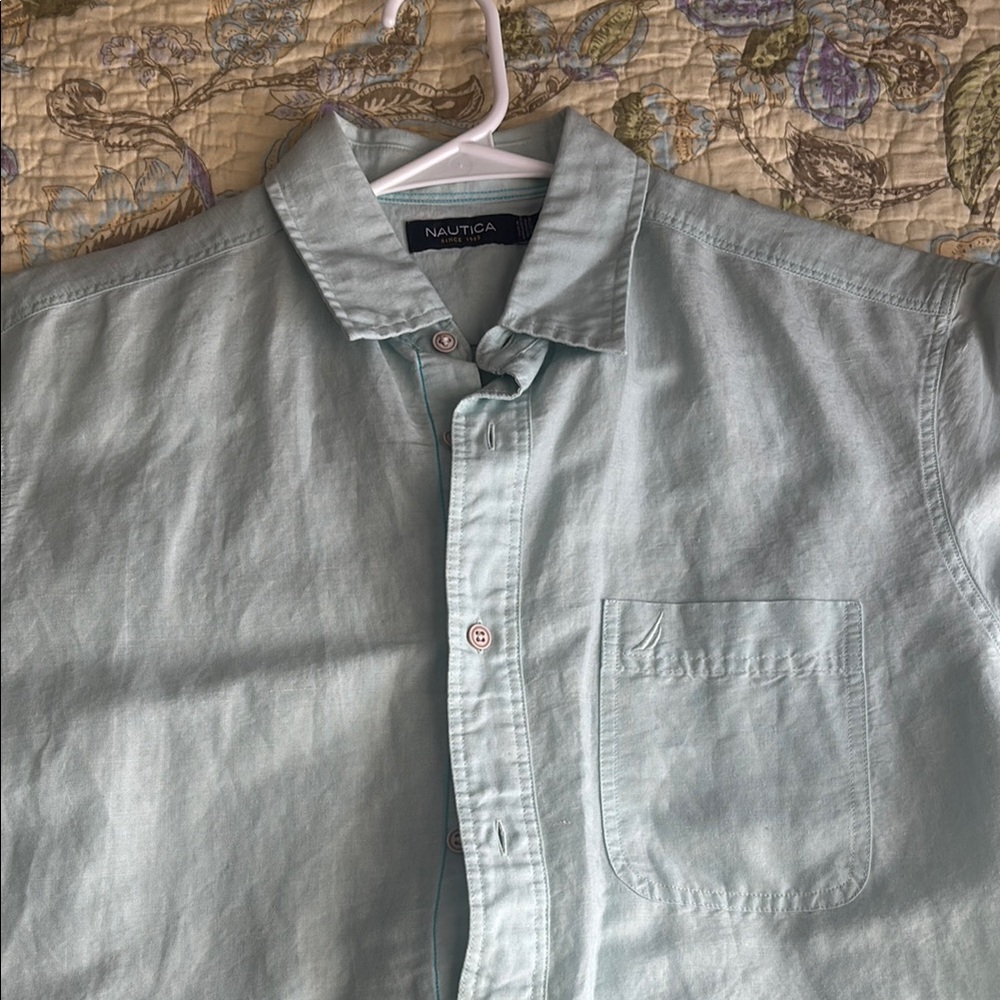 Nautica Light Blue Casual Button Down Shirt